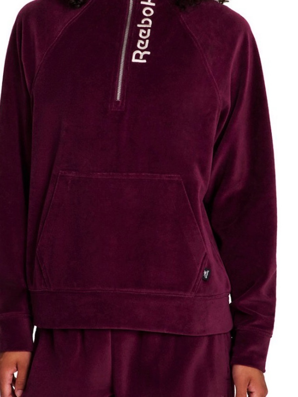 Reebok Women's Plum Velour Half-Zip Pullover